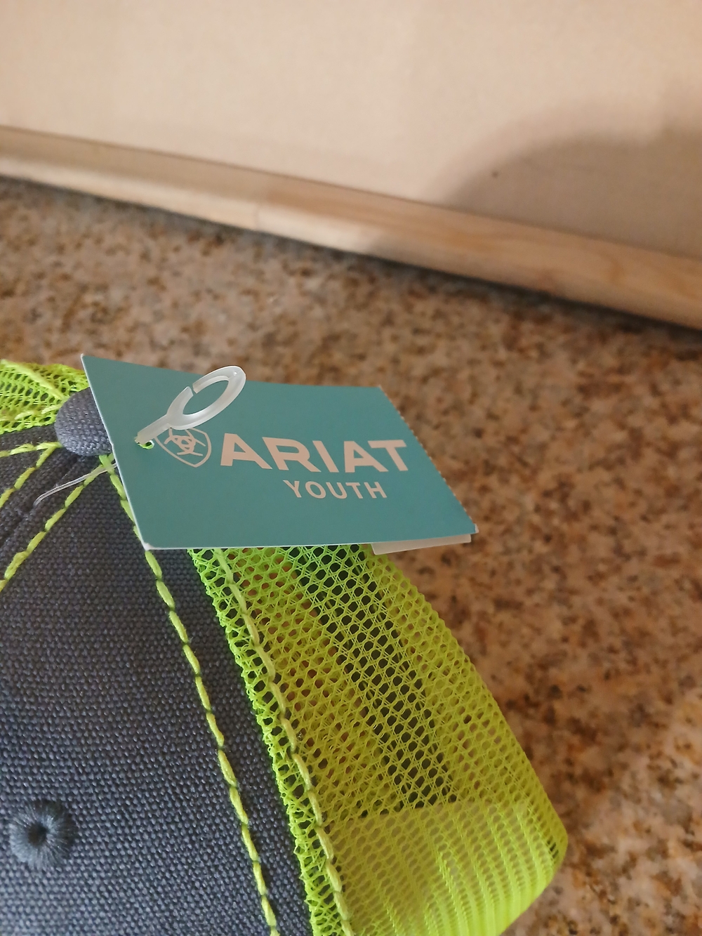 Ariat Youth Gray & Neon Green Mesh Cap - Picture 3 of 4
